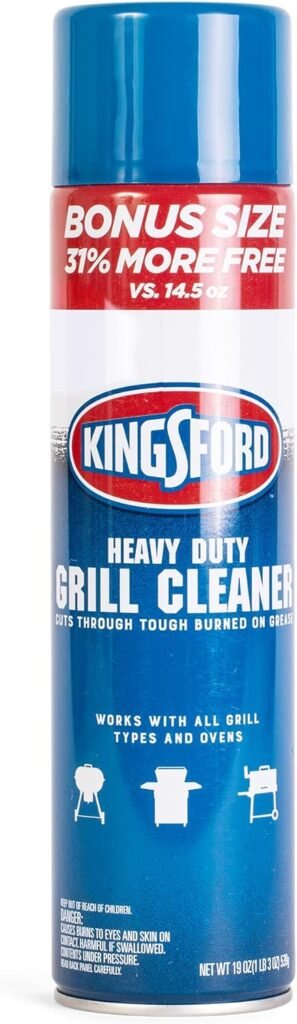 Kingsford Grill Cleaner Aerosol Spray 19oz | BBQ Grill Cleaning Accessories Aerosol Spray for Cleaning Barbeque Grills | Quick Clean 19oz Spray Aerosol for Barbecue Grills