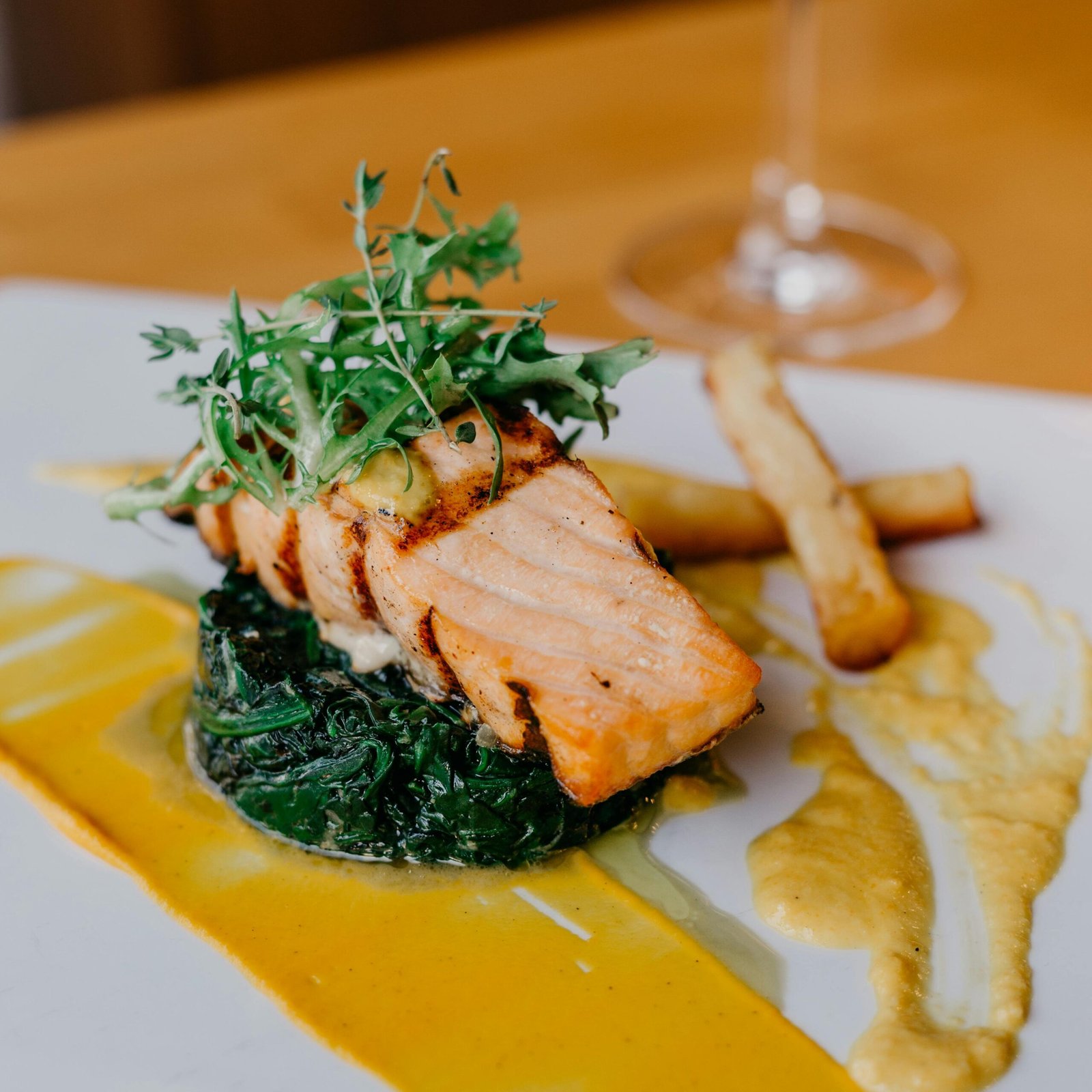 Grilled salmon on a barbecue grill